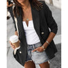Women Solid Colors Double Breasted Simple Blazer Classic Casual Office Blazer Spring Autumn Street Commute Long Sleeve Jacket