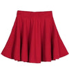 Scho Girls Short Skirt Women's Stretch Waist A-Line Flared Pleated Plain Skater High Waist Causal Skirts Female Bottoms