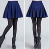Scho Girls Short Skirt Women's Stretch Waist A-Line Flared Pleated Plain Skater High Waist Causal Skirts Female Bottoms