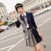 School Uniform Design Skirt Suits Women Student Two Piece Set Female Girl Teacher Work Study Wear Blazer