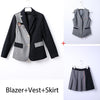 School Uniform Design Skirt Suits Women Student Two Piece Set Female Girl Teacher Work Study Wear Blazer