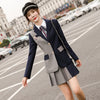 School Uniform Design Skirt Suits Women Student Two Piece Set Female Girl Teacher Work Study Wear Blazer
