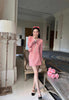2023 autumn and winter women's clothing styles Crew Neck Coat Mid-Length Dress Set 0907