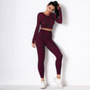 Seamless Women Sport Set For Gym Long Sleeve Top High Waist Belly Control Hip Lift Leggings Clothes Sport Suit Sexy Booty Girls