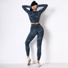 Seamless Women Sport Set For Gym Long Sleeve Top High Waist Belly Control Hip Lift Leggings Clothes Sport Suit Sexy Booty Girls