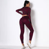 Seamless Women Sport Set For Gym Long Sleeve Top High Waist Belly Control Hip Lift Leggings Clothes Sport Suit Sexy Booty Girls
