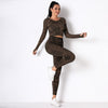 Seamless Women Sport Set For Gym Long Sleeve Top High Waist Belly Control Hip Lift Leggings Clothes Sport Suit Sexy Booty Girls