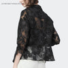 See Through Burn-Out Flower Organza Blazer Women Short Loose Unbuttoned Outwear Summer Sun Protection Lightweight Casual Coat