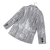 SeeBeautiful 2023 Autumn Winter Sequins Notched Long Sleeve Double Breasted Pocket Loose Coat Single Suit Women Q313