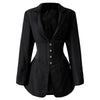 SeeBeautiful Sexy Notched Collar Long Sleeve Pockets Stitching Waist Hasp Blazer Coat Summer 2023 Spring Women M628