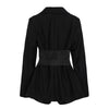 SeeBeautiful Sexy Notched Collar Long Sleeve Pockets Stitching Waist Hasp Blazer Coat Summer 2023 Spring Women M628