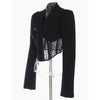 SeeBeautiful Simple V-neck Long Sleeve Hollow Out Lace Spliced Loose Blazer Coat Woman Spring 2023 Tide T068