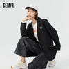 Semir Coat Women Medium And Long Style Loose Personality 2023 Autumn And Winter Letters Casual Suit Girls Commuting Fashion
