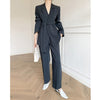 Senior Grey Pants Suits Women 2022 Autumn Leisure Brand Casual Two Piece Sets OL Wear