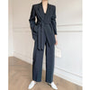 Senior Grey Pants Suits Women 2022 Autumn Leisure Brand Casual Two Piece Sets OL Wear