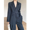 Senior Grey Pants Suits Women 2022 Autumn Leisure Brand Casual Two Piece Sets OL Wear