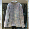 Sequin Designer Hole Ripped Jacket Women Single Button Loose Blazer Streetwear Hip Hop Long Sleeve Outerwear Female