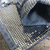 Sequin Ripped Jeans For Women Bottom Streetwear  Hole Zipper Fringe Ripped Jeans Pants Women's Denim Trousers Loose Female