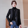 Sequined Blazer Women 2023 Spring One Button Slim Designer Office Ladies Glitter Suit Jacket Plus Size Blazer Coat Black Khaki