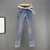 Sequined Rhinestone Skinny Jeans for Women 2022 Autumn High Waist Slim Fit Pencil Pants Trousers Woman Jeans Pants S-3XL