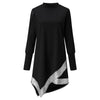 Sequins Dress Women's Sexy O-neck Mesh Long Sleeve Irregular Mini Dress Autumn Elegant Solid Slim Party Dresses Robe Vestidos