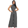 Striped One Piece Jumpsuit New Fashion Women Outfits Sexy Rompers Elegant Overalls Wide Leg Pants D48AC77