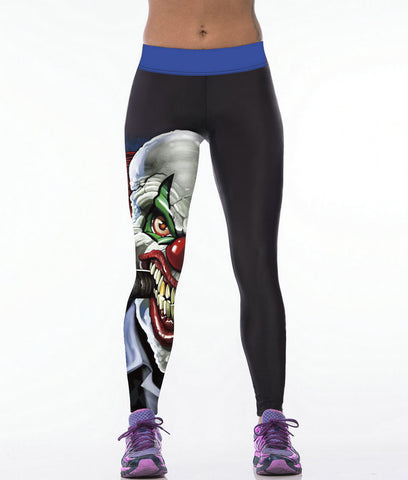 High Quality Evil Clown Leggings Women Cartoon Casual Elastic Leggins Skinny Comfortable Youth Fitness Pants F1518