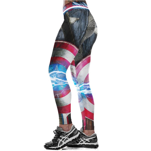 Leggings Captain America 3D Print Leggings Women Super Hero Style Elastic High Quality Fitness Leggings Aslgs0085