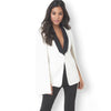 White Cape Blazer Women Fashion Coat 2022 Deep V Neck Single Button Slim Elegant Women Blazers and Jackets D48-AG63