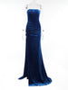 Sexy Backless Corset High Slit Elegant Velvet Evening Gown Dress Women 2023 Solid Party Club Formal Long Maxi Dresses