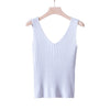 Sexy Backless Knitted Tank Tops Women Club Silver Thread V-neck Vest Elegant Back Bandage Elasticity Casual Tops Female 2022