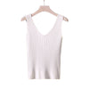 Sexy Backless Knitted Tank Tops Women Club Silver Thread V-neck Vest Elegant Back Bandage Elasticity Casual Tops Female 2022