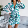 Sexy Bandage Shirt Dress Women Floral Print Long Sleeve Irregular Mini Dress Casual Summer Dresses For Women 2023 Robe Femme été