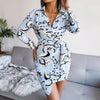 Sexy Bandage Shirt Dress Women Floral Print Long Sleeve Irregular Mini Dress Casual Summer Dresses For Women 2023 Robe Femme été