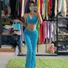 Sexy Bandage Tops Long Pants Sets Women Halter Top Trouser Two-Piece Suit Y2K Summer Backless Vest Slim Pants Suit