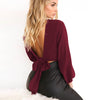 Sexy Bandage Wrap Shirts Women Chiffon Black V-Neck Long-Sleeve Backless Lace Up Tops Casual Fashion Short Female Blouse