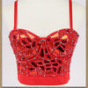 Sexy Beaded Diamond Sequins Women Camis Cropped Top Night Club Party Corset Crop Top To Wear Out Push Up Bustier Bra DB833