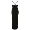 Sexy Black High Waisted A Line Suspender Skirts Womens Spring Summer 2023 Women High Split Long Maxi Skirt