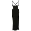 Sexy Black High Waisted A Line Suspender Skirts Womens Spring Summer 2023 Women High Split Long Maxi Skirt