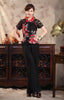Sexy Black Lace Summer Women Shirt Top Chinese Style Cotton Linen Blouse Tradition Flower Clothing S M L XL XXL XXXL TS001