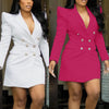 Sexy Blazer Women 2023 Autumn Winter Long Sleeve Slim Jacket Casual Top Ankara Solid Color Office Lady Suit Jacket