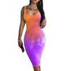 Sexy Bodycon Dress For Women Evening Party Floral Midi Dress Tie Dye Leoaprd Print Spaghetti Strap Dresses