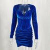 Sexy Bodycon Dresses For Women Clothes Sexy Club Outfits For Women Clubwear Velvet Dress Blue Slip Dress  2022 Spring