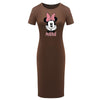 Sexy Bodycon Dresses Women Midi Pencil Dress Disney Short Sleeve Summer Minnie Print O Neck Casual Party Femme Robes Streetwear