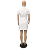 Sexy Bodycon Shirt Dress Women  Clothes Button Short Sleeve Dresses for Night Party 2022 Summer Club Mini Dresses