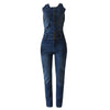 Sexy Bodysuit Women Denim Jumpsuit Halter Neck Sleeveless Slim Romper Playsuit Backless Denim Overalls Jeans Jumpsuit female