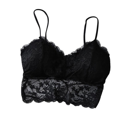 Sexy Bralette Crop Top Women Crochet Floral Lace Crop Top V Neck Bra Bralette Vest Strap Crochet Sleeveless Top 2022 New NYB6043