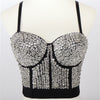 Sexy Bright Beading Sequins Nightclub Push Up Bralette Bra Cropped To Wear Out Corset Tops Female Camis Crop Top Mujer Clothes