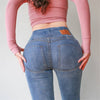 Sexy Butt Jeans Pull on High Waist Jeans Zipper Shape Leg Denim Pants Solid Push Up Trousers ouc061