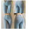 Sexy Butt Jeans for Women Straight Style Denim Pants Trousers 2022 Blue Gray Elastic Waist High Wasited ouc209